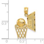 14k Basketball in Hoops with Backboard Pendant - Image 4