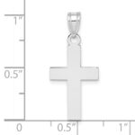 14K White Gold Polished Cross Charm - Image 3