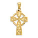 14k Diamond-cut Celtic Cross Pendant