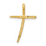 14K Polished Curved Cross Chain Slide - Image 3