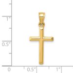 14k Polished Hollow Cross Pendant - Image 4