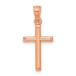 14k Rose Gold Polished Hollow Cross Pendant - Image 4