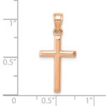 14k Rose Gold Polished Hollow Cross Pendant - Image 3