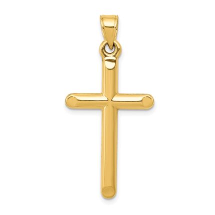 14k 3-D Hollow Cross Pendant