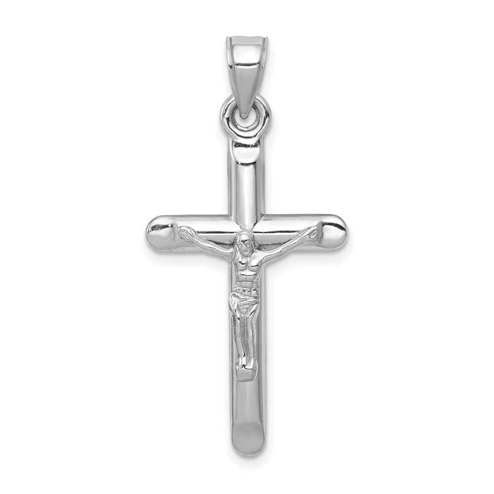 C3669.jpg 14k White Gold Crucifix Pendant - Image 1
