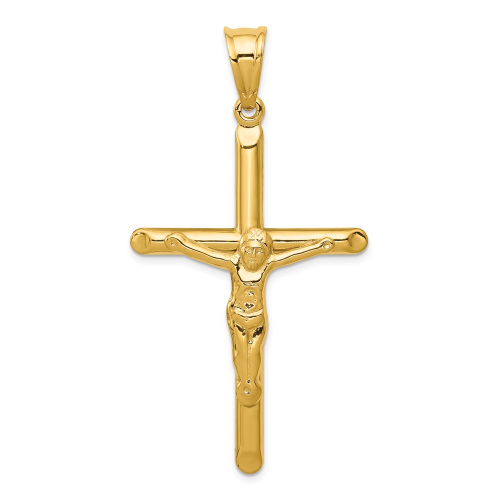 C3672.jpg 14k Polished Hollow Crucifix Pendant - Image 1