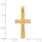 14K Hollow Crucifix Reversible to X-Center Cross Pendant - Image 3
