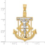 14k Two-tone Diamond-cut Mariners Crucifix Pendant - Image 3