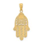14k Diamond-cut Filigree Chamseh Pendant - Image 3