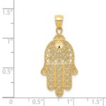 14k Diamond-cut Filigree Chamseh Pendant - Image 4