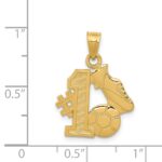 14K #1 Soccer Ball With Cleats Pendant - Image 4