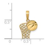 14k Basketball Hoop and Ball Pendant - Image 3