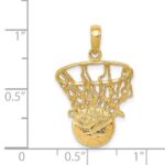 14k Swoosh Basketball and Net Pendant - Image 4