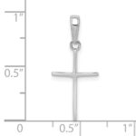 14k White Gold Polished Cross Pendant - Image 3