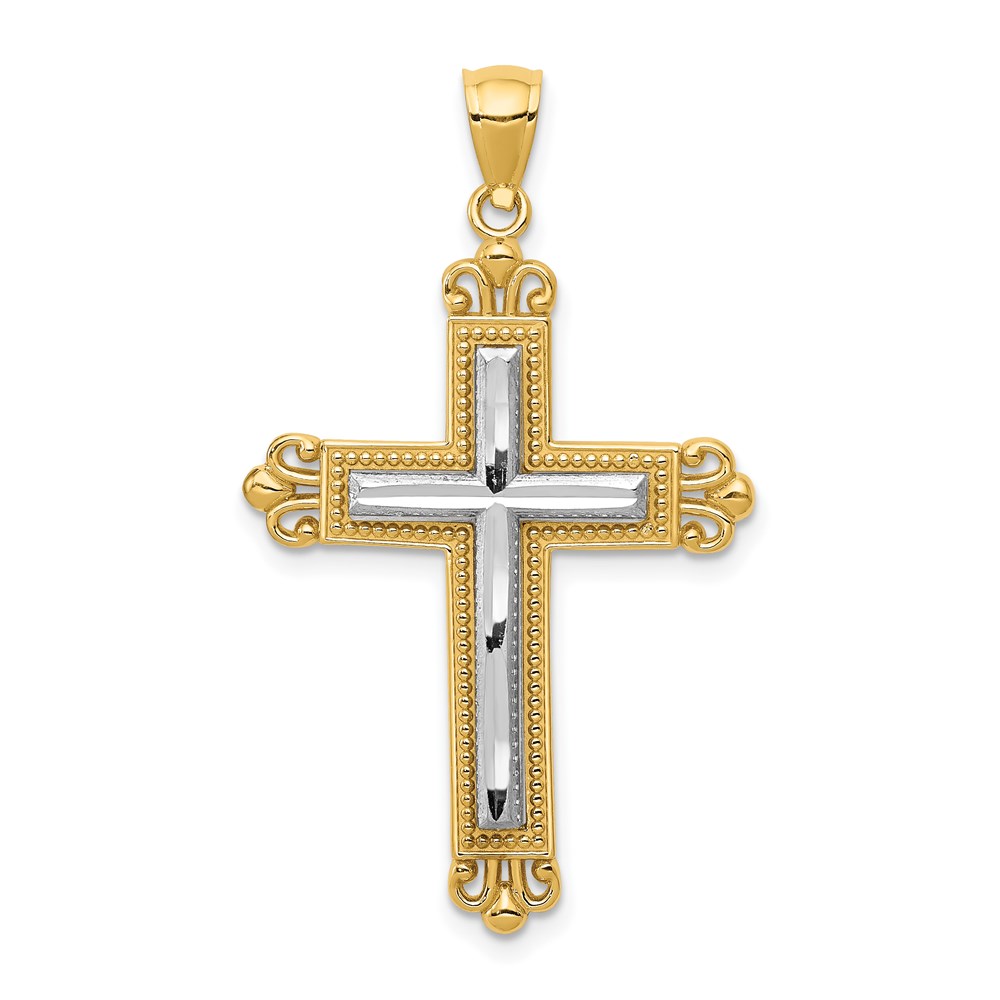 C3822.jpg 14k Two-tone Cross Pendant - Image 1