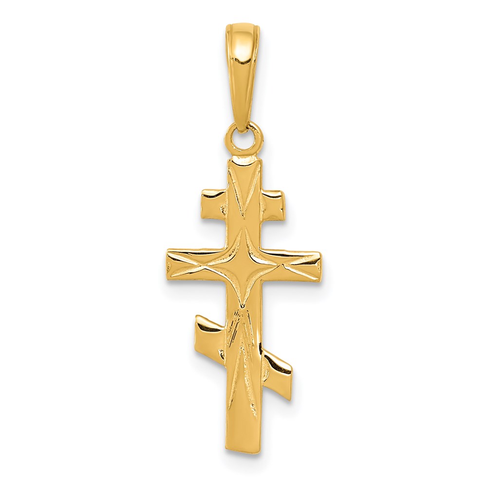 C3835.jpg 14k Polished Eastern Orthodox Cross Pendant - Image 1