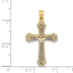 14k Two-tone Hearts Cross Pendant - Image 3