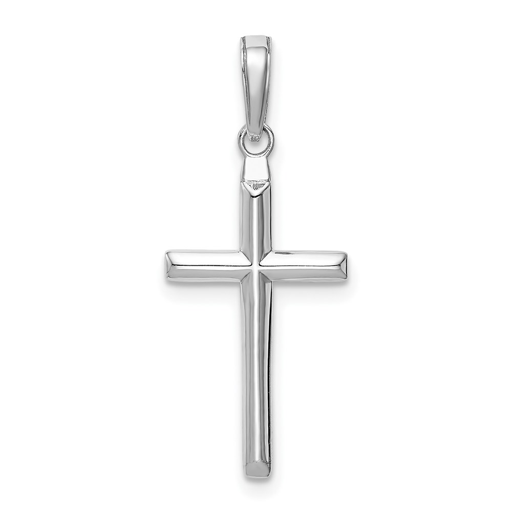 C3865W.jpg 14k White Gold Reversible Same on Both Sides Latin Cross Pendant - Image 1