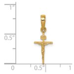 14k Small INRI Crucifix Pendant - Image 3