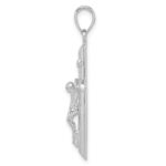 14K White Gold INRI Crucifix Pendant - Image 2
