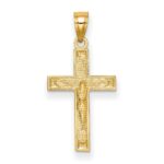14k Diamond-cut Crucifix Pendant - Image 4