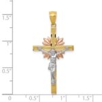 14k Tri-color Crucifix Pendant - Image 3