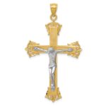 14k Two-tone Crucifix Pendant