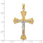 14k Two-tone Crucifix Pendant - Image 3