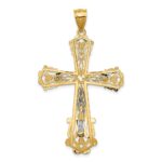 14k Two-tone Diamond-cut Crucifix Pendant - Image 4