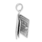14k White Gold 3-D HOLY BIBLE with Lord's Prayer and Moveable Pages Pendant - Image 4