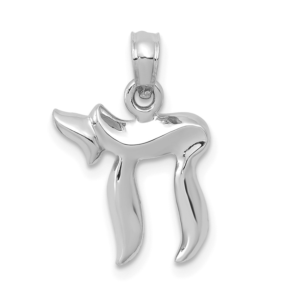 C3990W.jpg 14k White Gold Polished Chai Pendant - Image 1