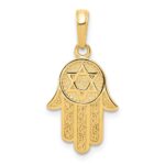 14k Chamseh Hand of God with Star of David Pendant