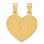 14k BEST FRIENDS Heart with Flower 2-Piece Break-Apart Pendant - Image 3
