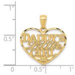 14k Diamond-cut DADDYS LITTLE GIRL Heart Pendant - Image 4