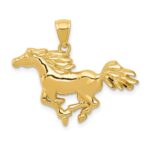 14k Polished Galloping Horse Pendant