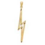 14k Polished Diamond-cut Lightning Bolt Pendant