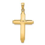 14K Textured Outline Cross Pendant - Image 4