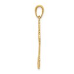 14K Beaded Cross with Heart Pendant - Image 2