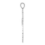 14K White Gold Diamond-cut Cross Pendant - Image 2