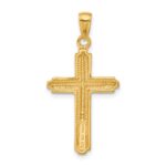 14K Cross with Striped Border Pendant - Image 3