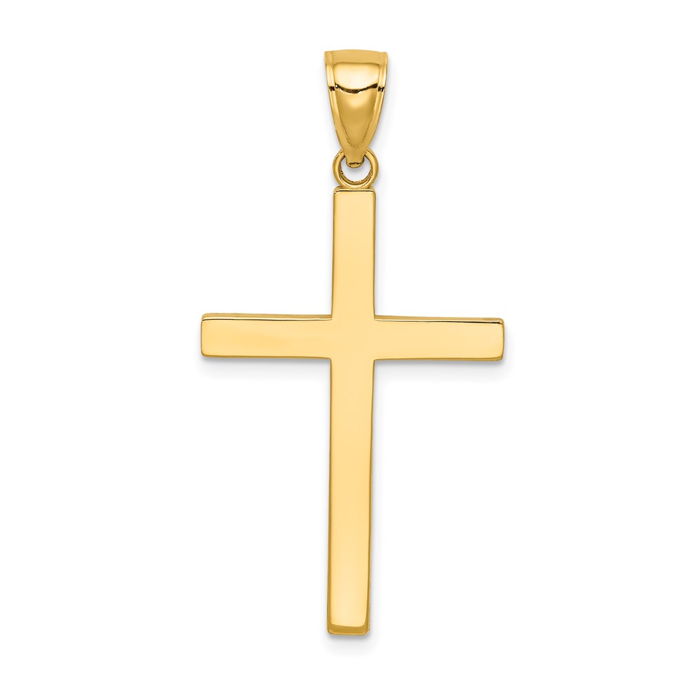 C4205.jpg 14K Solid Reversible Latin Cross Pendant - Image 1