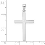 14K White Gold Solid Reversible Latin Cross Pendant - Image 3