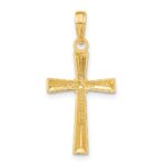 14K Diamond-cut -X- Center Cross Pendant - Image 3
