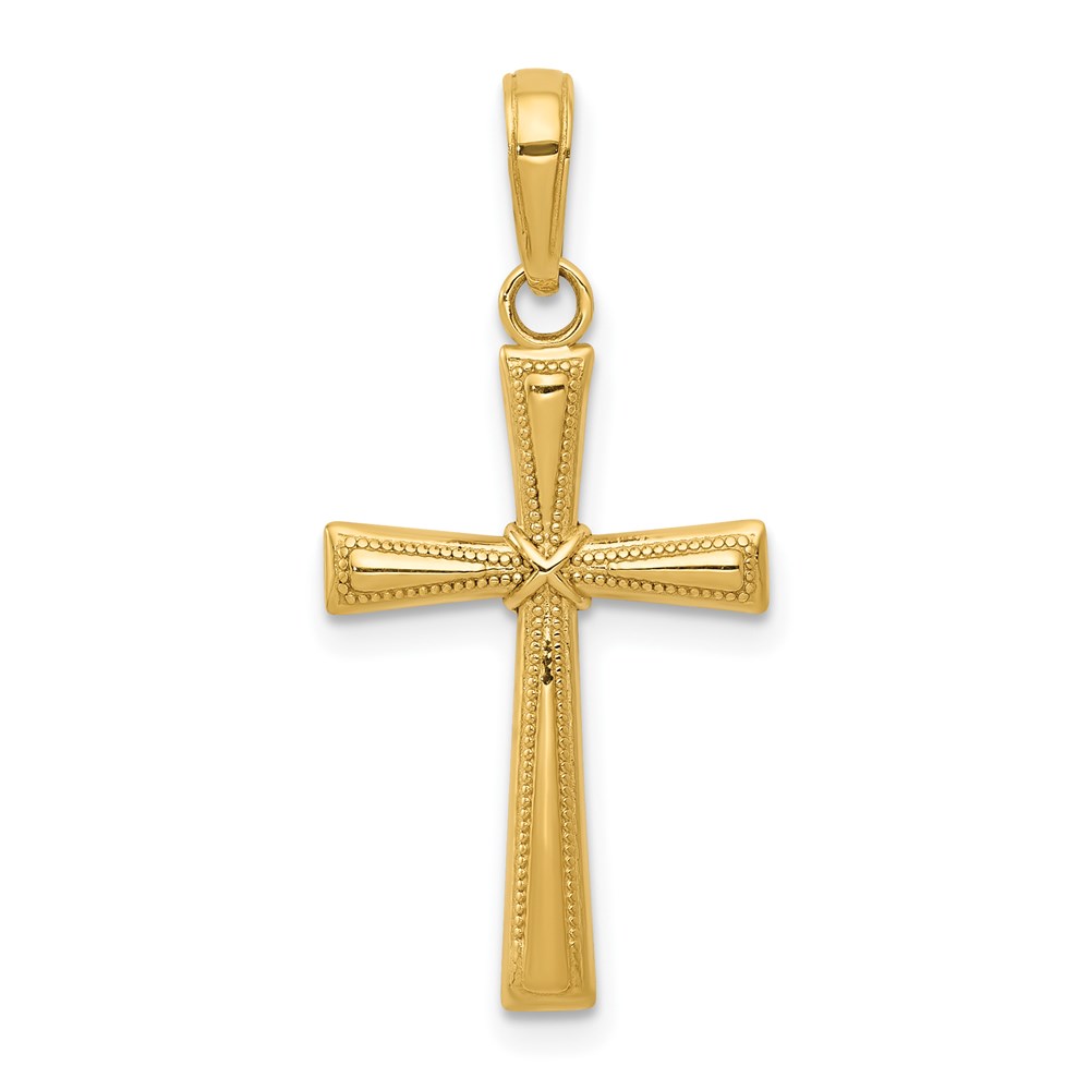 C4235.jpg 14K Diamond-cut -X- Center Cross Pendant - Image 1