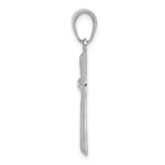 14K White Gold Diamond-cut -X- Center Cross Pendant - Image 2