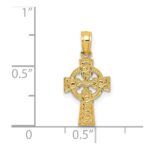 14K Celtic Cross with Eternity Circle Pendant - Image 4