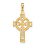 14K Celtic Cross with Eternity Circle Pendant - Image 3