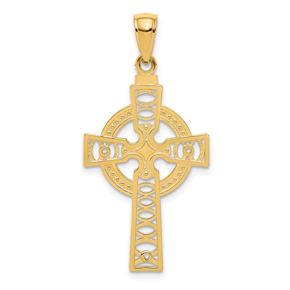 C4250.jpg 14K Celtic Cross with Eternity Circle Pendant - Image 1