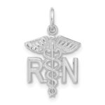 14k White Gold RN Registered Nurse Charm