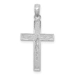 14K White Gold Beveled Tipped Crucifix Pendant - Image 4